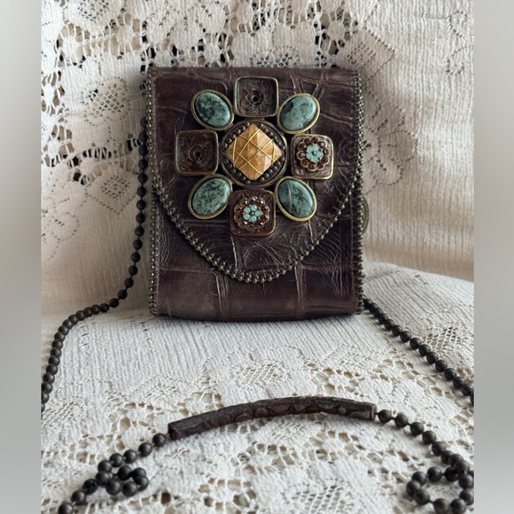 Leather Rock Handbags - Leather Rock Beaded Crossbody Bag